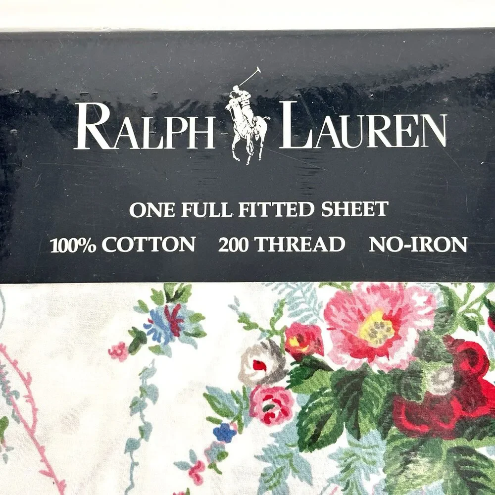 Vintage Ralph Lauren Home Collection Blaine Cottage Floral Full Fitted Sheet NWT